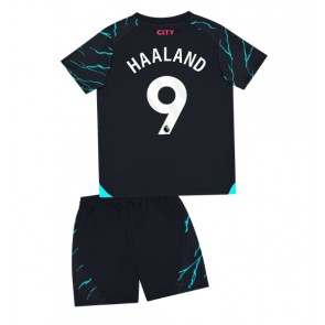 Manchester City Erling Haaland #9 babykläder Tredje Tröja barn 2023-24 Korta ärmar (+ Korta byxor)